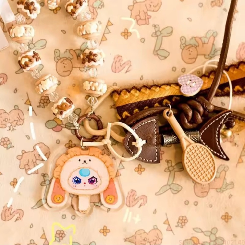 Baby Three Charming Character Key Holder with Brown and Cream Accents